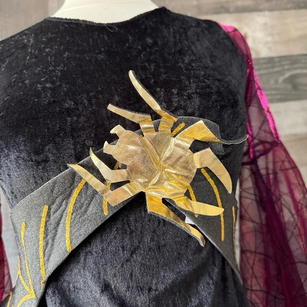 Vampire princess dress costume girls medium sparkly spiderweb Halloween party